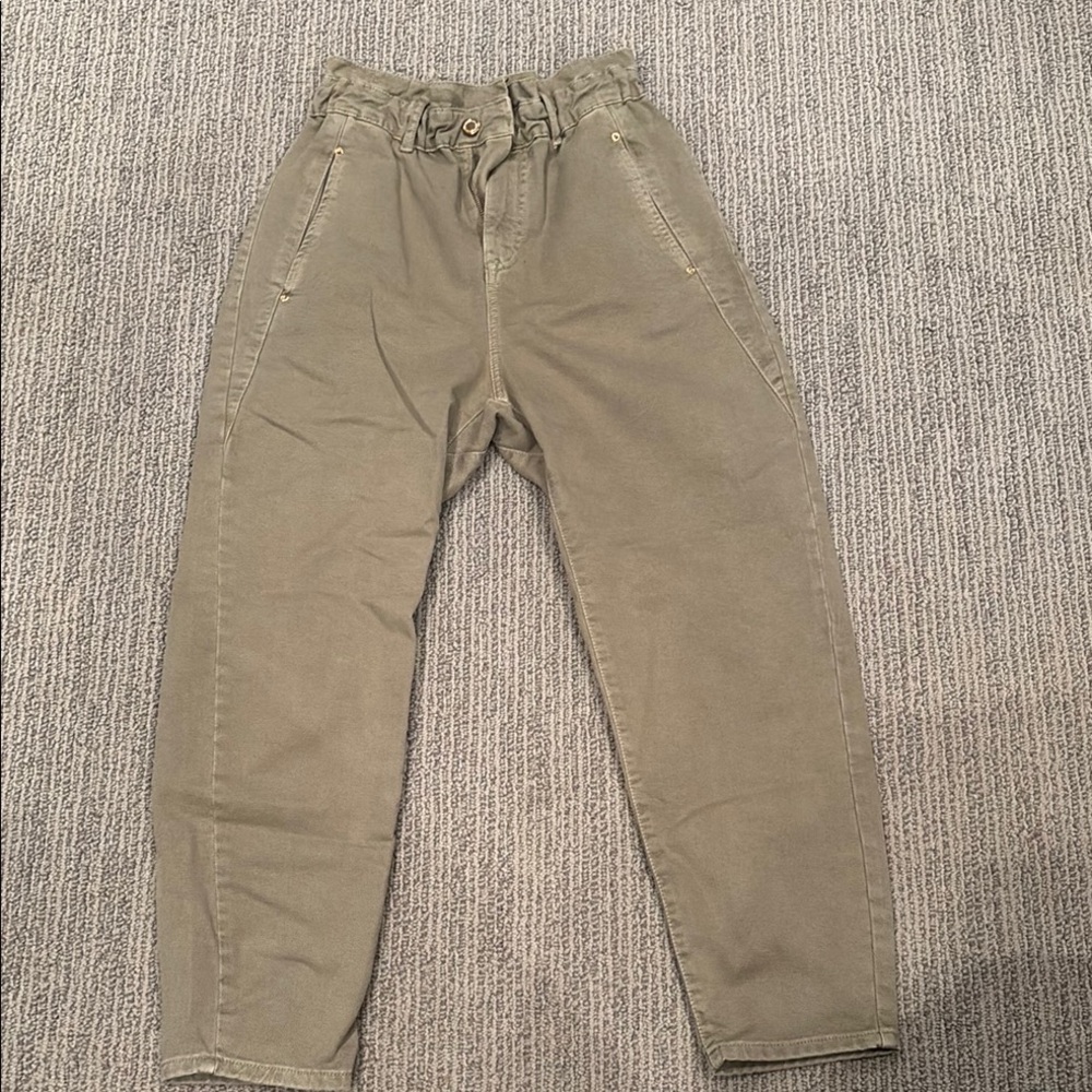 Zara High Waisted Denim Trouser